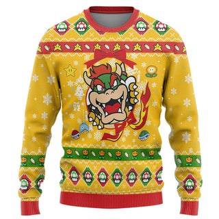 Su-per Ma-rio Bow-ser Funny Ugly Christmas Sweater For Men & Women Christmas Gift Sweater PT1414