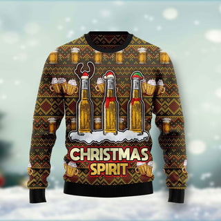 Spirit Beer Ugly Christmas Sweater, ugly Christmas sweater women funny, Ugly Christmas sweater men funny For Men & Women