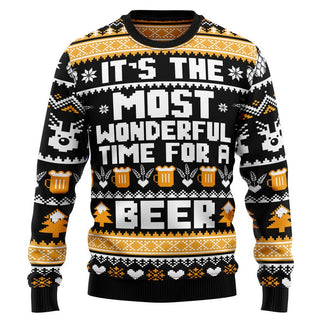 Wonderful Time For A Beer Ugly Christmas Sweater, Christmas Sweater For Men And Women, Christmas Sweatshirt