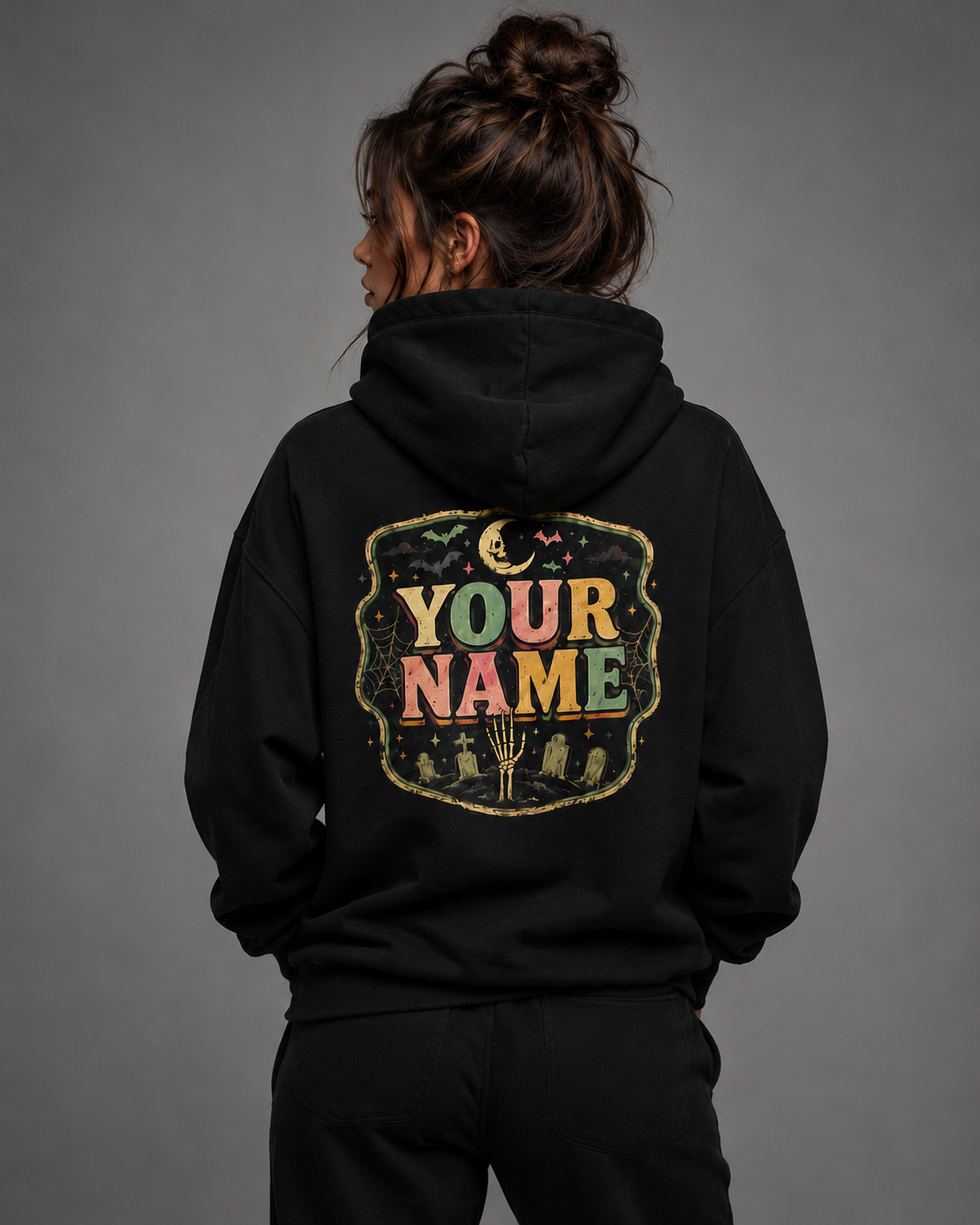 Nurse Halloween Custom Name Hoodie Vintage Pumpkin Skeleton