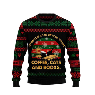 Better With Cat Christmas Ugly Christmas Sweater For Men & Women Christmas Gift Sweater US1094