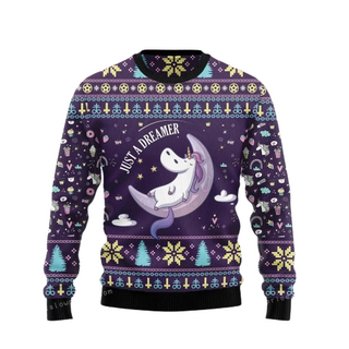 Unicorn Dreamer Ugly Christmas Sweater For Men & Women Christmas Gift Sweater US3442