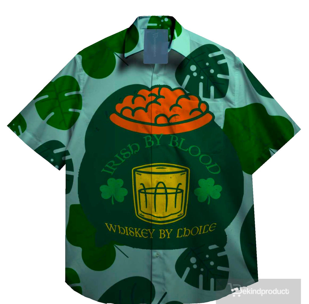 Drink Beer Lucky LePrechaun St. Patrick's day Hawaiian Shirt Clover Art Irish Shirts HW2692