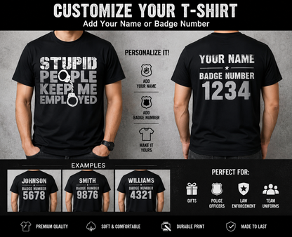 Personalized Correctional Officer Shirt - Custom Name & Badge Number