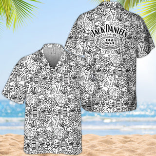 Jack Daniel's Summer Sticker Drawing Hawaiian Shirt