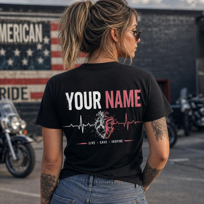 Funny Nurse Shirt Let The Beat Drop Adenosine Cardiac RN Front & Back T-Shirt