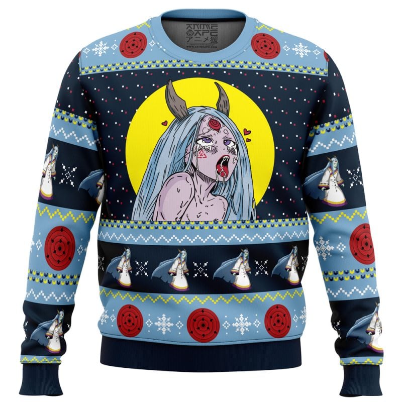 Kaguya Ōtsutsuki Ahegao Shippuden Ugly Christmas Sweater