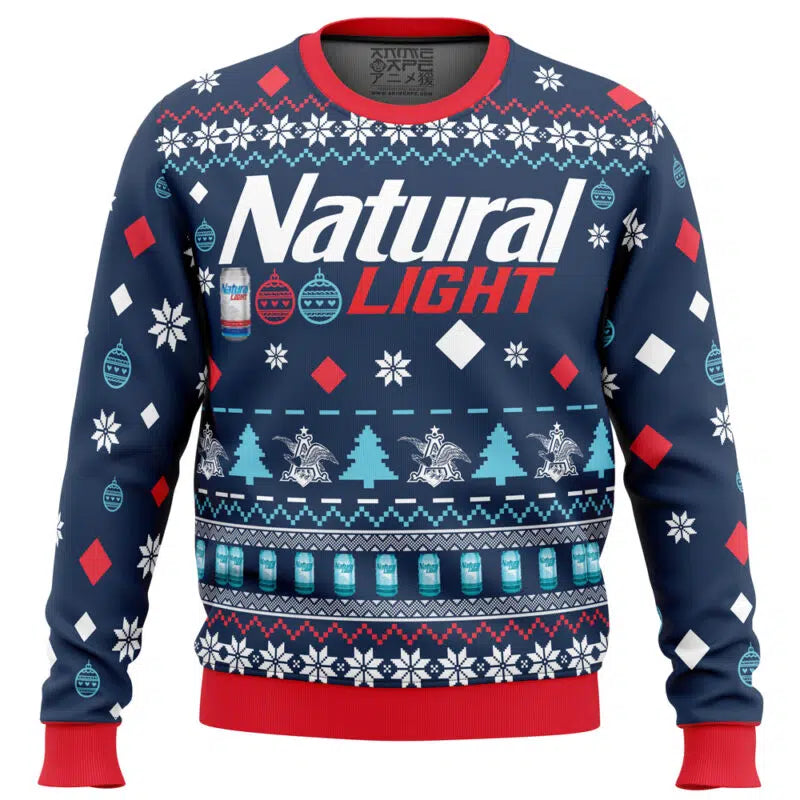 Natural Light Beer Ugly Christmas Sweater