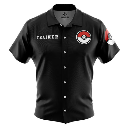 Poke League Pokemon Button Up Hawaiian Shirt