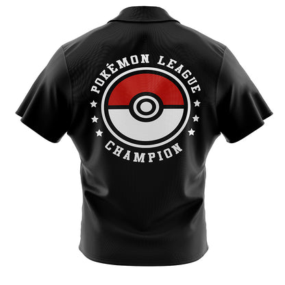 Poke League Pokemon Button Up Hawaiian Shirt