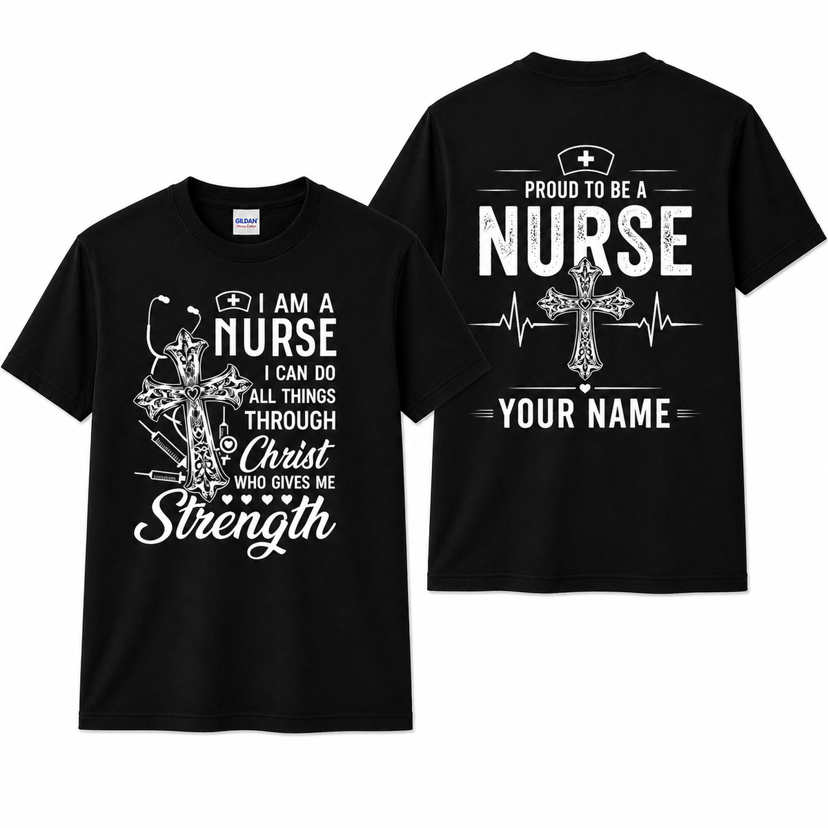 Personalized Cute Nurse Faith Shirt Custom Jesus Loves Nurses Gift Unisex T-Shirt
