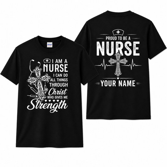 Personalized Cute Nurse Faith Shirt Custom Jesus Loves Nurses Gift Unisex T-Shirt