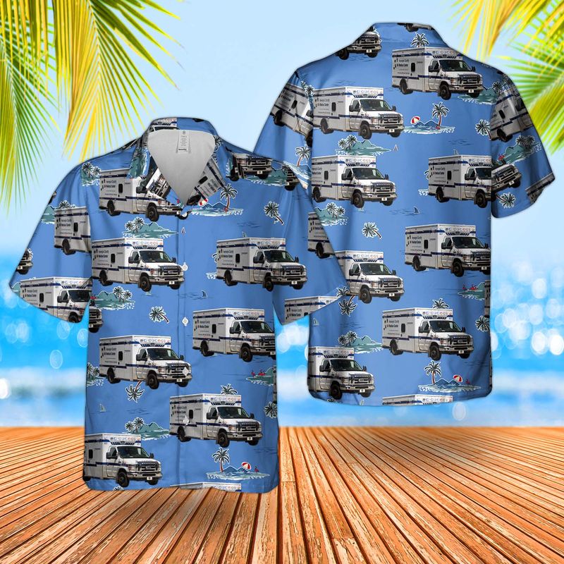 Minnesota Hennepin County Medical Center EMS Hawaiian Shirt