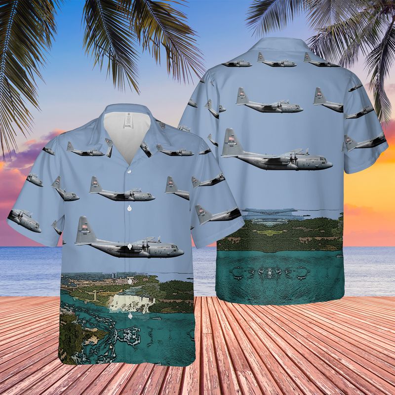 USAF New York Air National Guard 136th Airlift Squadron Lockheed C-130H Hercules Hawaiian Shirt