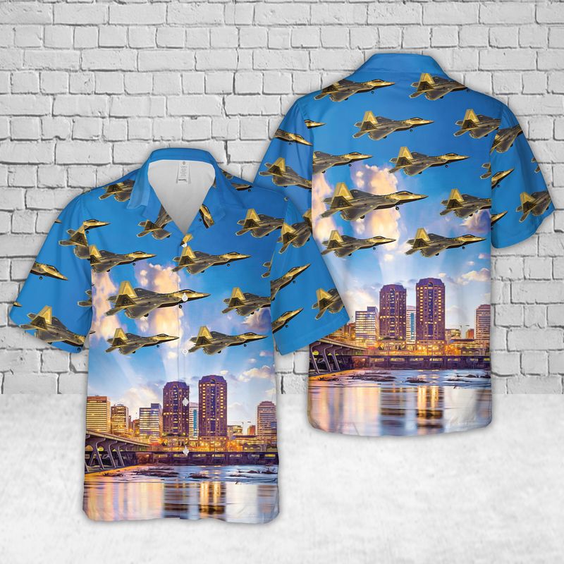 192nd Wing F-22 Raptor Virginia Air National Guard Hawaiian Shirt
