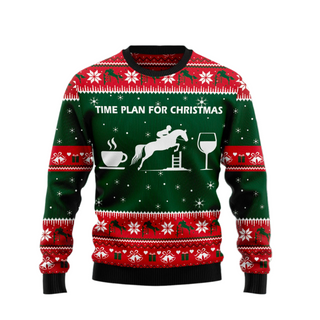 Time Plan For Christmas Ugly Christmas Sweater For Men & Women Christmas Gift Sweater US1720