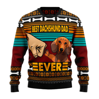 Best Dog Dad Ugly Christmas Sweater For Men & Women Christmas Gift Sweater US1723