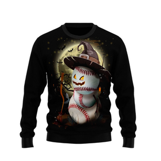 Baseball Witch Ugly Halloween Sweater For Men & Women Halloween Gift Sweater US1025