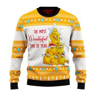 Wonderful Time Chicken Ugly Christmas Sweater For Men & Women Christmas Gift Sweater US1861