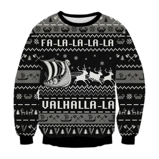 Valhalla Boat Ugly Christmas Sweater For Men & Women Christmas Gift Sweater US1955