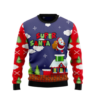 Super Santa Ugly Christmas Sweater For Men & Women Christmas Gift Sweater US1928