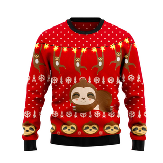 Sloth Lover Ugly Christmas Sweater For Men & Women Christmas Gift Sweater US2144