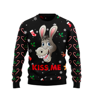 Donkey Kissme Ugly Christmas Sweater For Men & Women Christmas Gift Sweater US2282