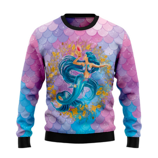 Awesome Mermaid Ugly Christmas Sweater For Men & Women Christmas Gift Sweater US2484