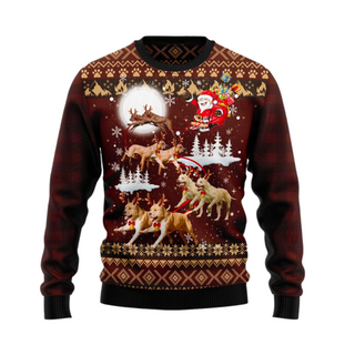 American Dog Reindeers Car Ugly Christmas Sweater For Men & Women Christmas Gift Sweater US2567