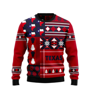 Texas Red Pattern Ugly Sweater For Men & Women Christmas Gift Sweater US2600