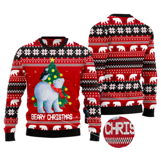 Bear Beary Xmas Ugly Sweater For Men & Women Christmas Gift Sweater US2834