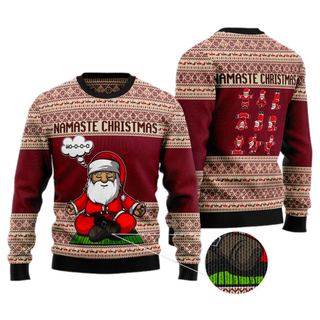 Yoga Santa Clause Ugly Christmas Sweater For Men & Women Christmas Gift Sweater US3340