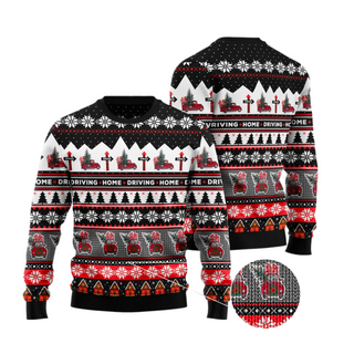 Truck Driving Home Ugly Christmas Sweater For Men & Women Christmas Gift Sweater US3341