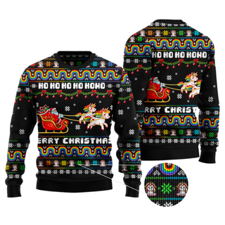 Unicorn Merry Christmas Ugly Christmas Sweater For Men & Women Christmas Gift Sweater US3376