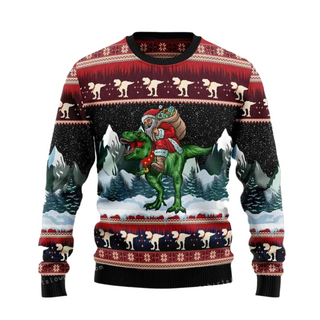 T-Rex Santa Clause Ugly Christmas Sweater For Men & Women Christmas Gift Sweater US3418