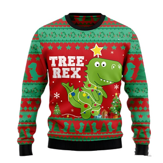 T-rex Tree Ugly Christmas Sweater For Men & Women Christmas Gift Sweater US3420