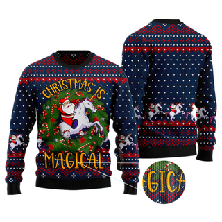 Unicorn Christmas Is Magical Ugly Christmas Sweater For Men & Women Christmas Gift Sweater US3506