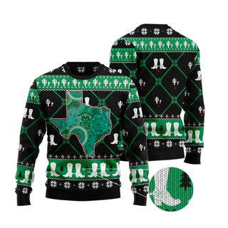 Texas USA Symbols Pattern Ugly Christmas Sweater For Men & Women Christmas Gift Sweater US3551