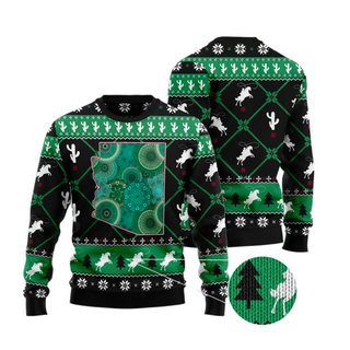 Arizona USA Symbols Pattern Ugly Christmas Sweater For Men & Women Christmas Gift Sweater US3590