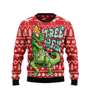 Tree Rex T Rex Dinosaur Ugly Christmas Sweater For Men & Women Christmas Gift Sweater US3448