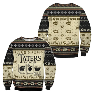 Taters Potatoes  Ugly Christmas Sweater For Men & Women Christmas Gift Sweater PT1331