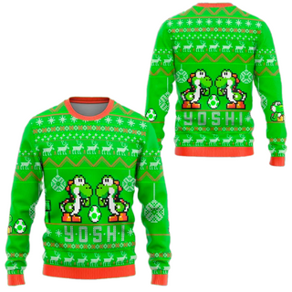 Yoshi Ugly Christmas Sweater For Men & Women Christmas Gift Sweater PT1407