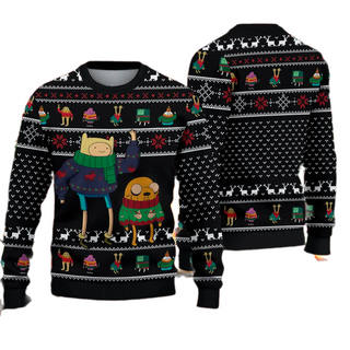 Adventure Time Ugly Christmas Sweater For Men & Women Christmas Gift Sweater PT1424