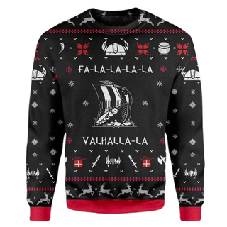 Valhalla Viking Christmas Ugly Christmas Sweater For Men & Women Christmas Gift Sweater PT1471
