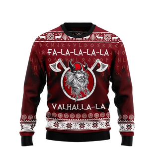 Valhalla la Viking Ugly Christmas Sweater For Men & Women Christmas Gift Sweater PT1509