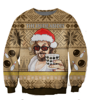 The Dude Abides Ugly Christmas Sweater- Christmas Gift The Big Lebowski Sweater CEE016