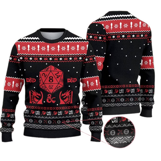 Bearded Dungeons & Dragons Ugly Christmas Sweater For Men & Women Christmas Gift Sweater US3852