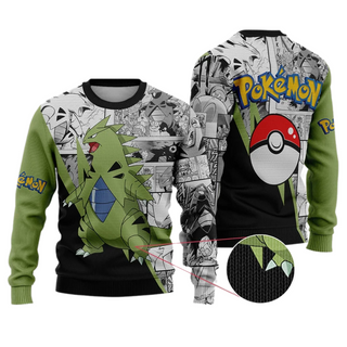 Anime Tyranitar PKM Ugly Christmas Sweater For Men & Women Christmas Gift Sweater US3917