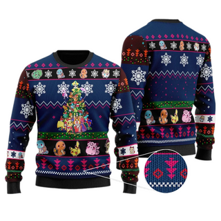 Tree Anime Pokemon Ideas Ugly Christmas Sweater For Men & Women Christmas Gift Sweater US3925