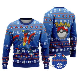 Anime Garchomp PKM Ugly Christmas Sweater For Men & Women Christmas Gift Sweater US3930